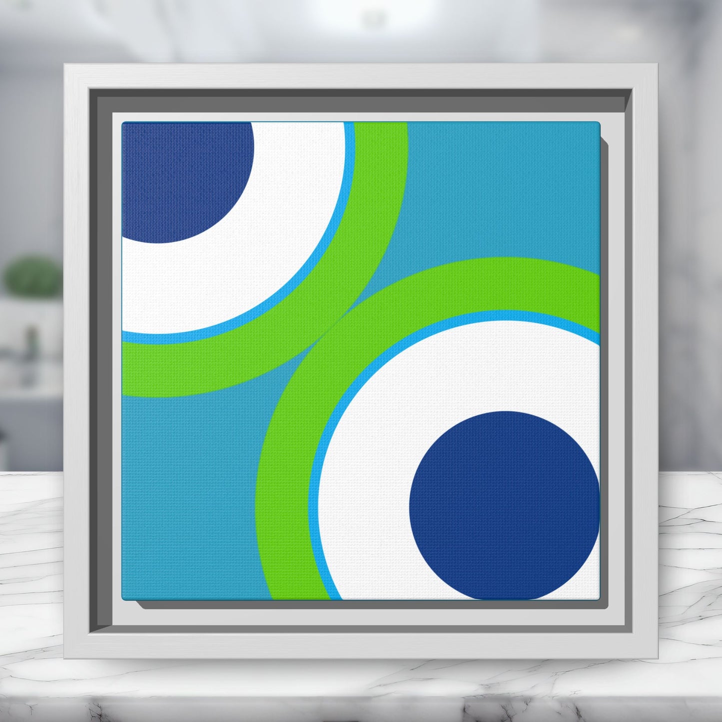Modern Framed Geometric Canvas Art | Bold Color Meets Clean Framing