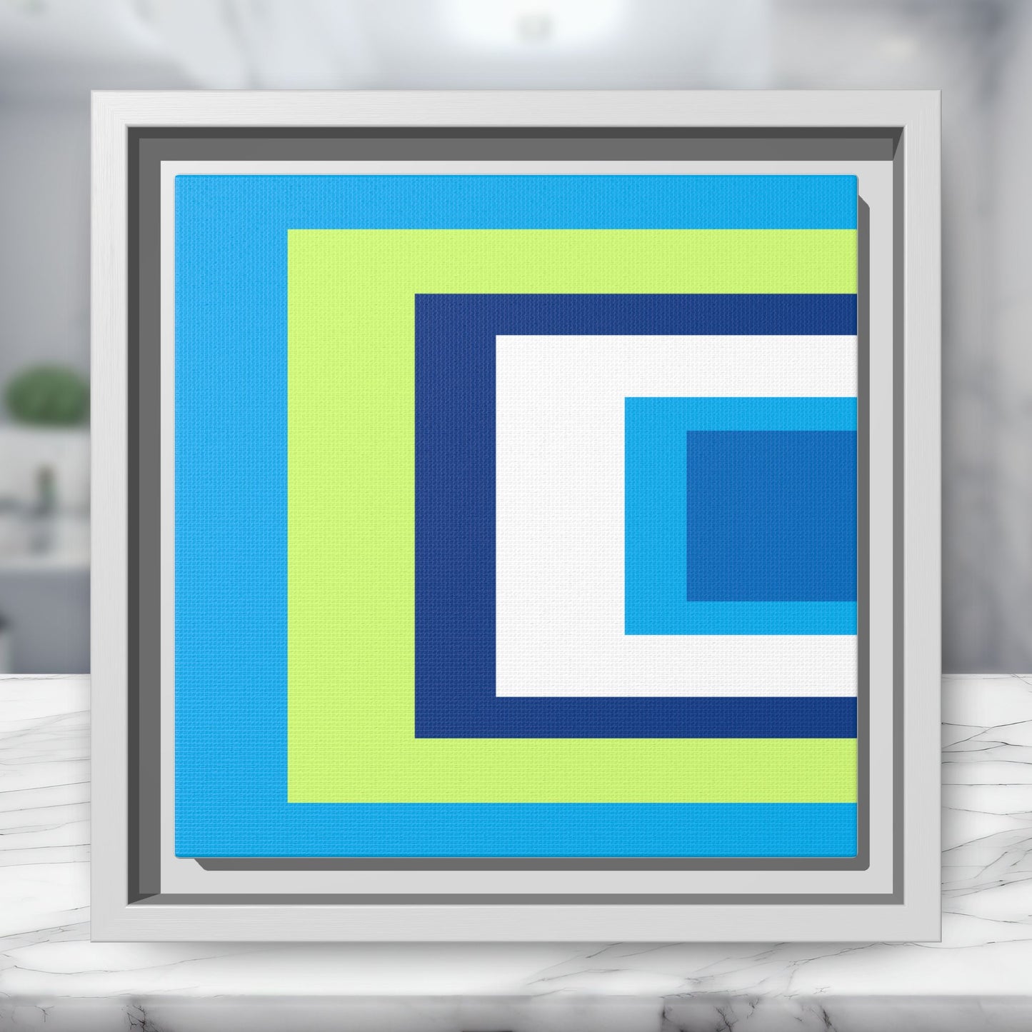 Modern Framed Geometric Canvas Art | Bold Color Meets Clean Framing