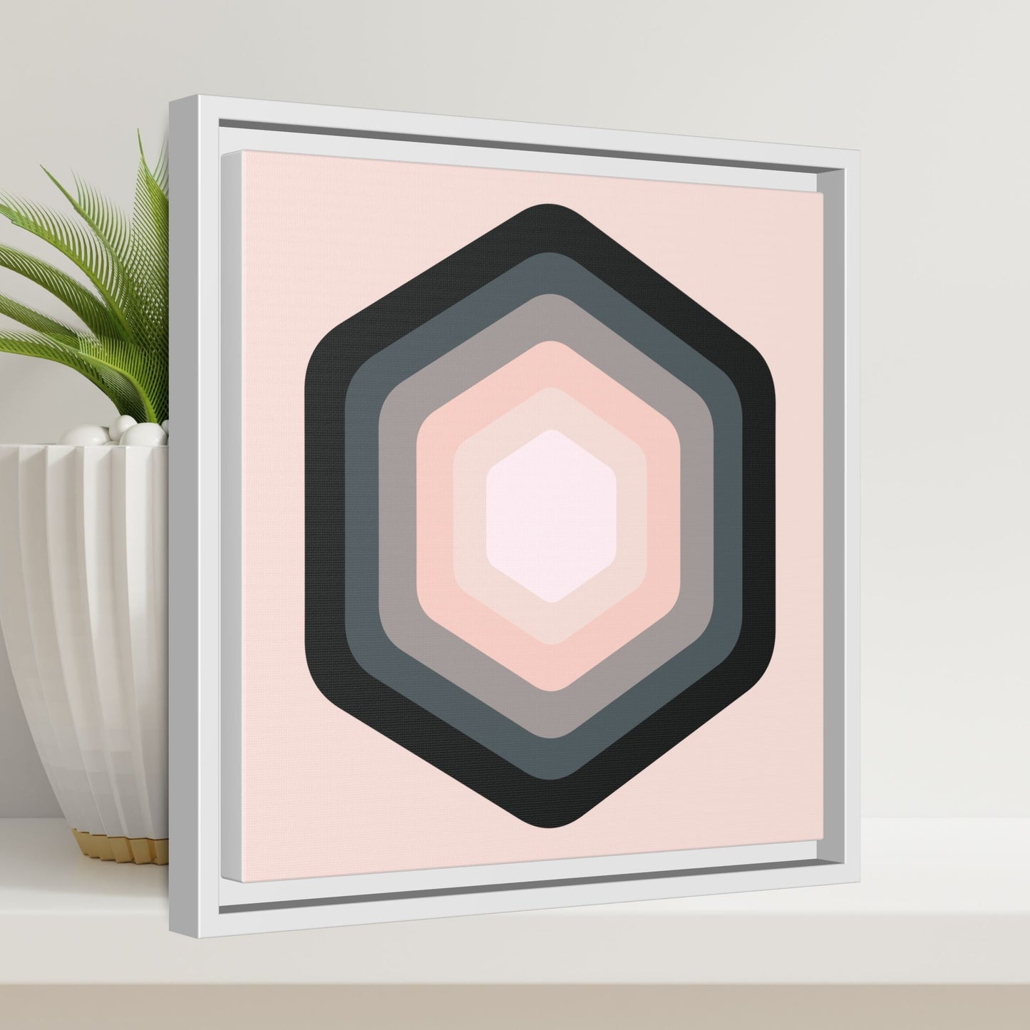 Modern Framed Geometric Canvas Art | Bold Color Meets Clean Framing
