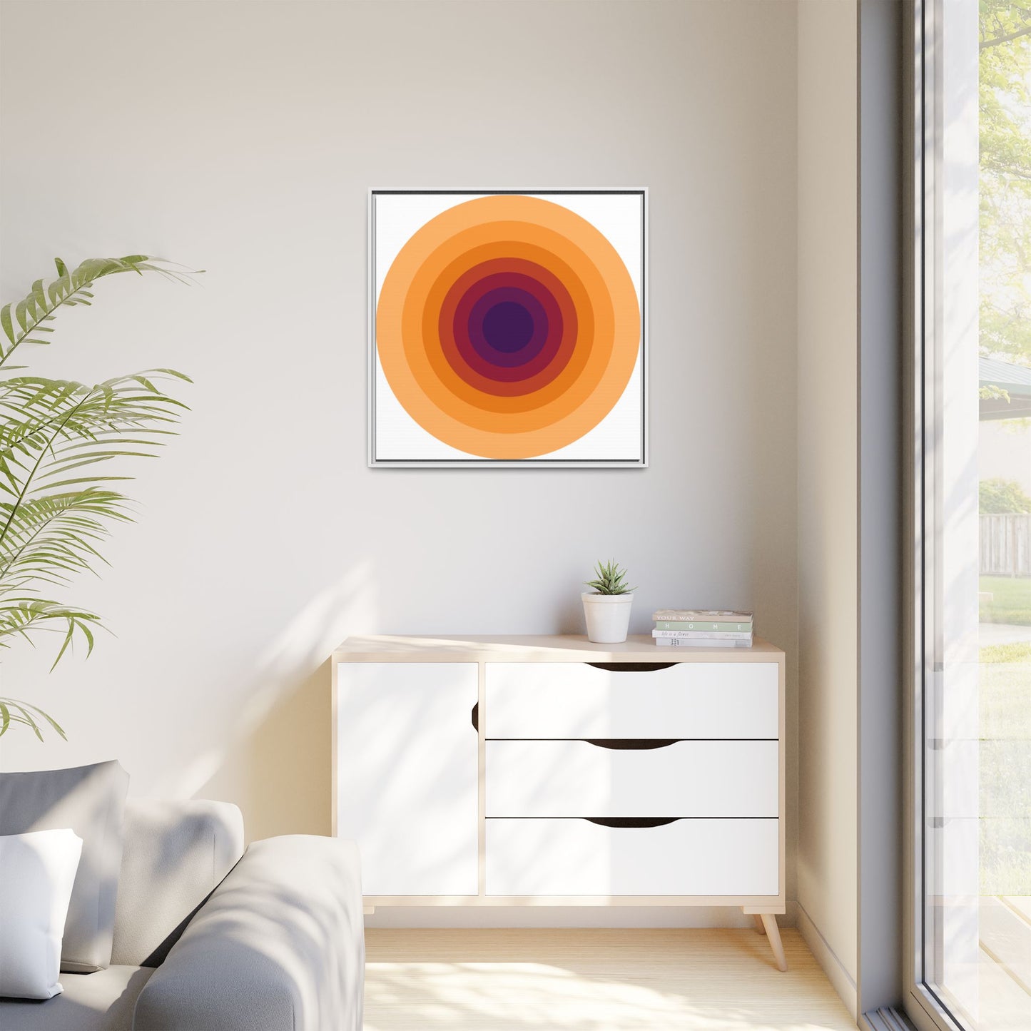 Modern Framed Geometric Canvas Art | Bold Color Meets Clean Framing