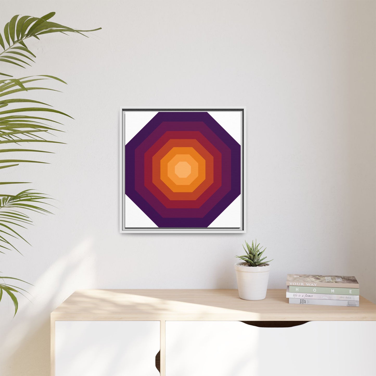 Modern Framed Geometric Canvas Art | Bold Color Meets Clean Framing