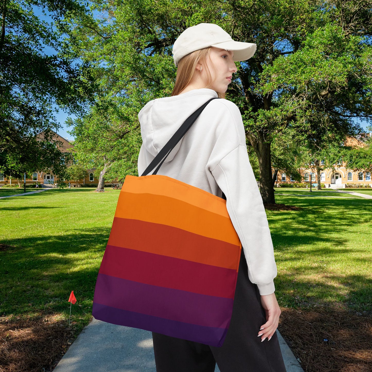 Geometric Art Tote Bag – 3 sizes | Bold lines. Vivid color. Retro with a modern twist.