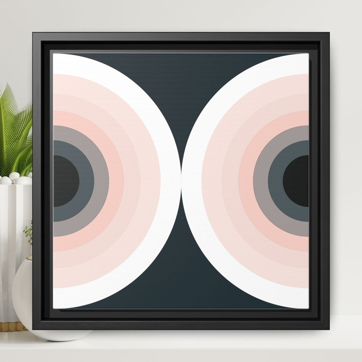 Modern Framed Geometric Canvas Art | Bold Color Meets Clean Framing