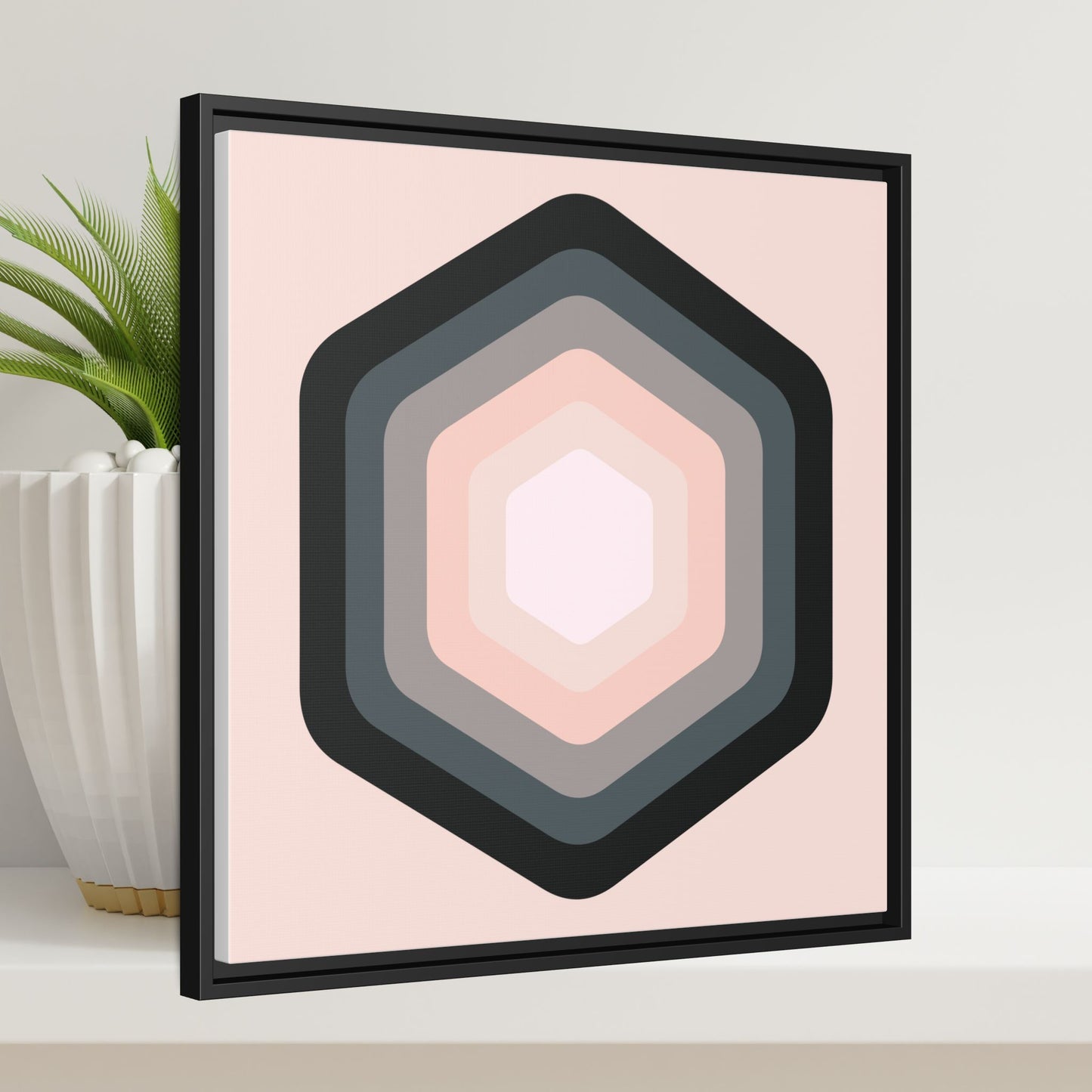 Modern Framed Geometric Canvas Art | Bold Color Meets Clean Framing