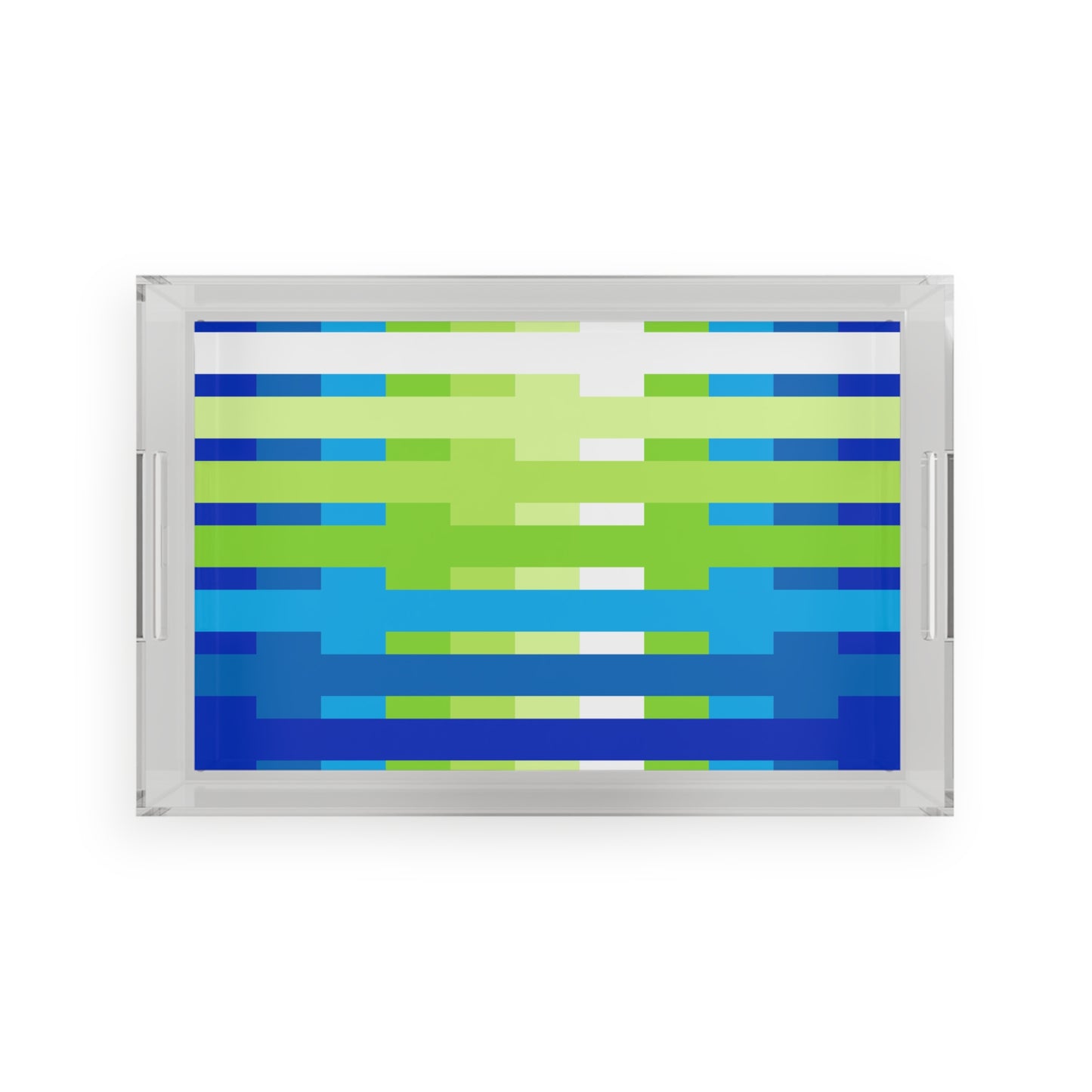 Modern Acrylic Tray with Bold Geometric Artwork