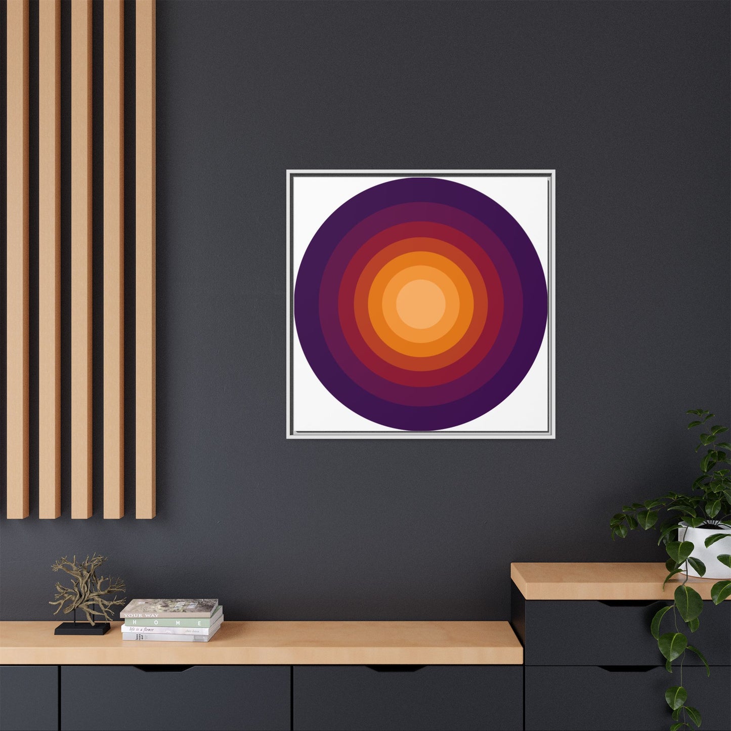 Modern Framed Geometric Canvas Art | Bold Color Meets Clean Framing