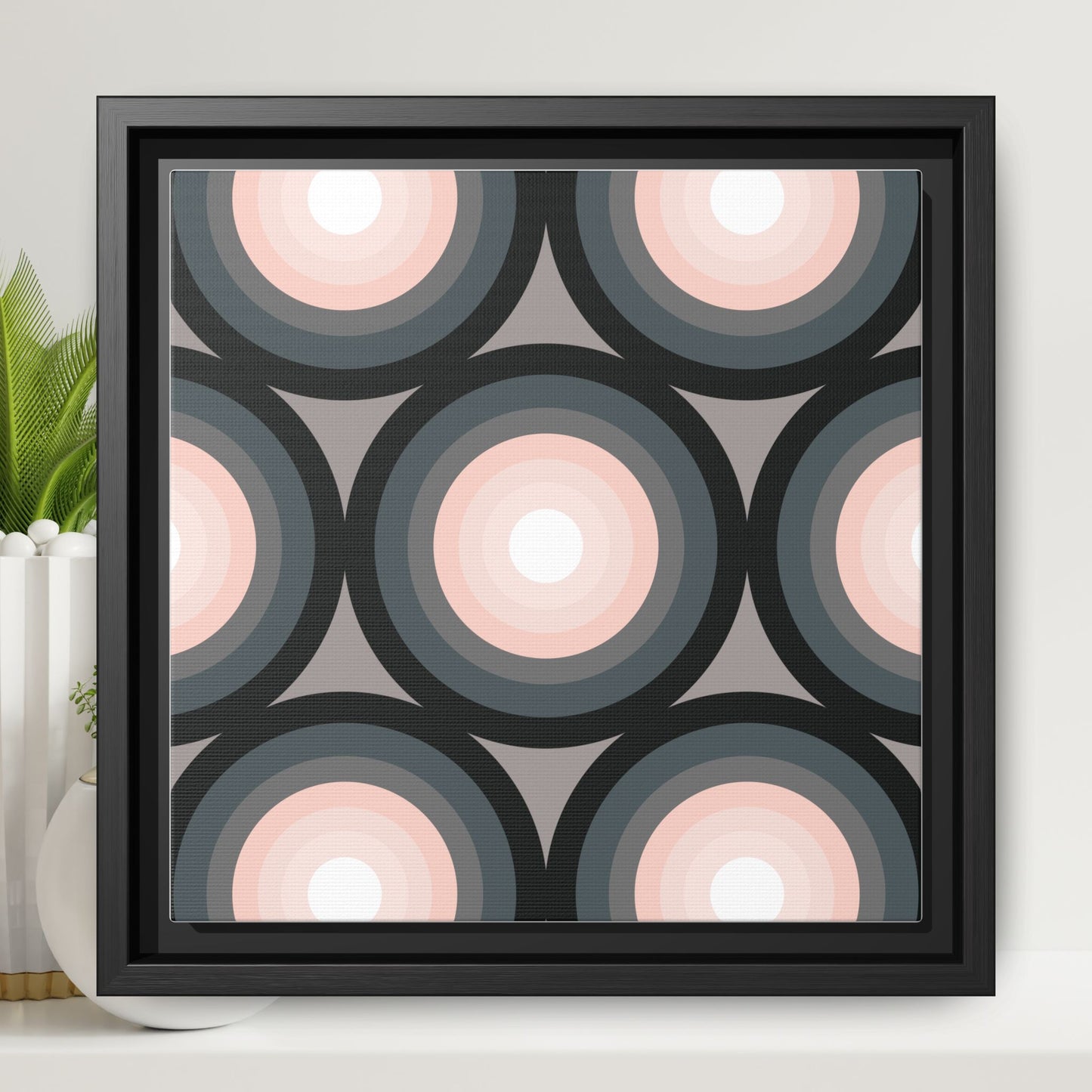 Modern Framed Geometric Canvas Art | Bold Color Meets Clean Framing
