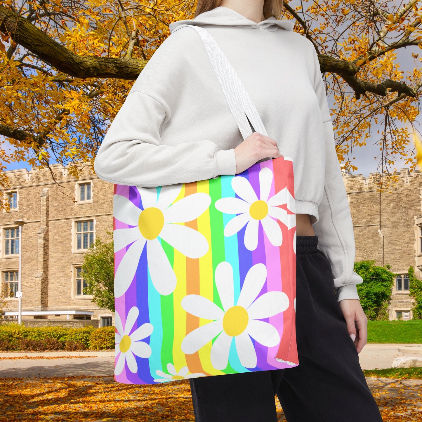 Flower Power Daisy Tote Bag – 3 sizes | Colorful, Cheerful, and Ready to Go