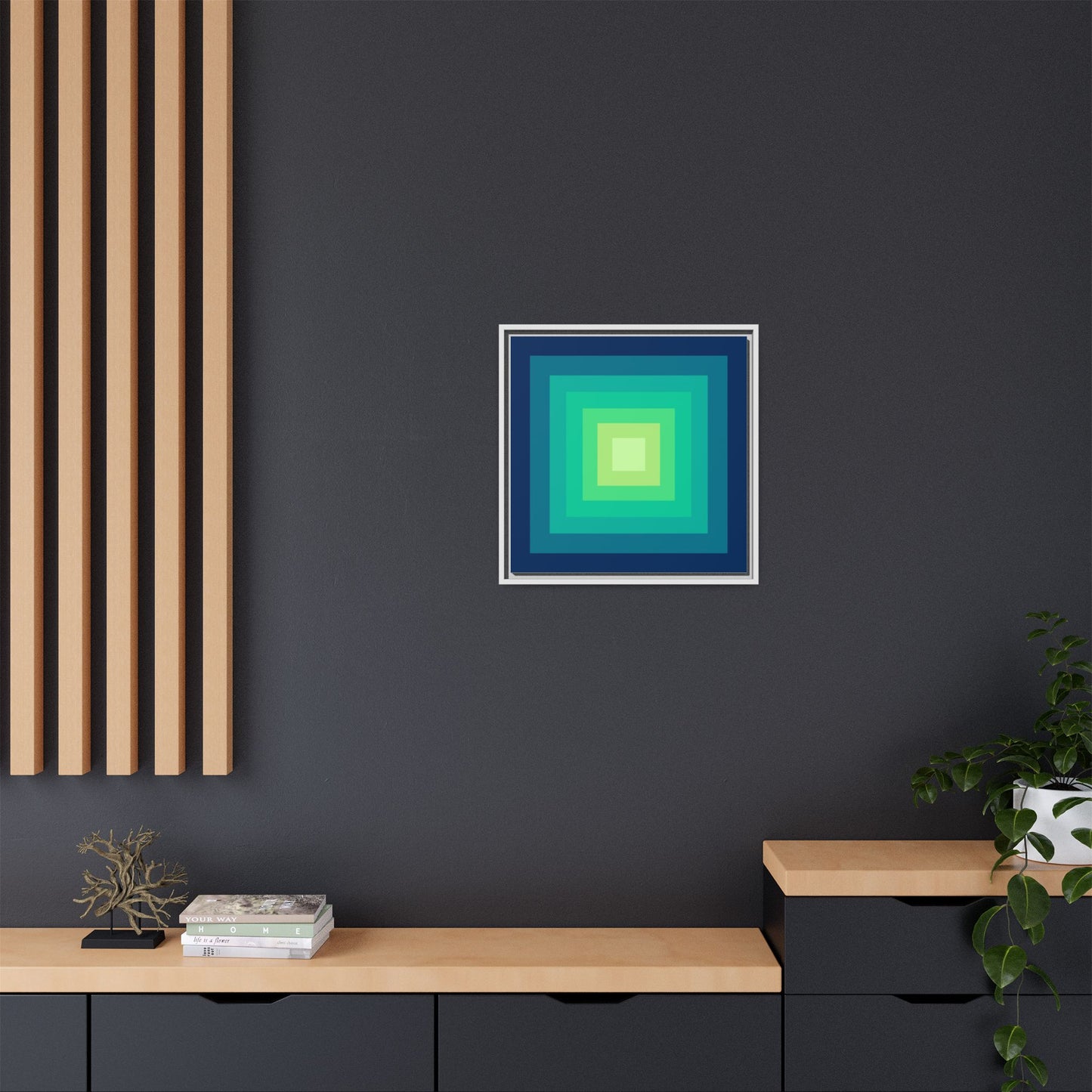 Modern Framed Geometric Canvas Art | Bold Color Meets Clean Framing