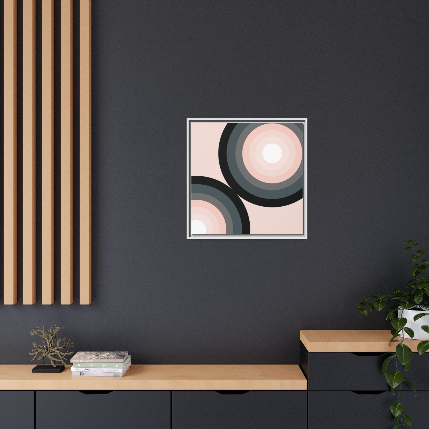 Modern Framed Geometric Canvas Art | Bold Color Meets Clean Framing