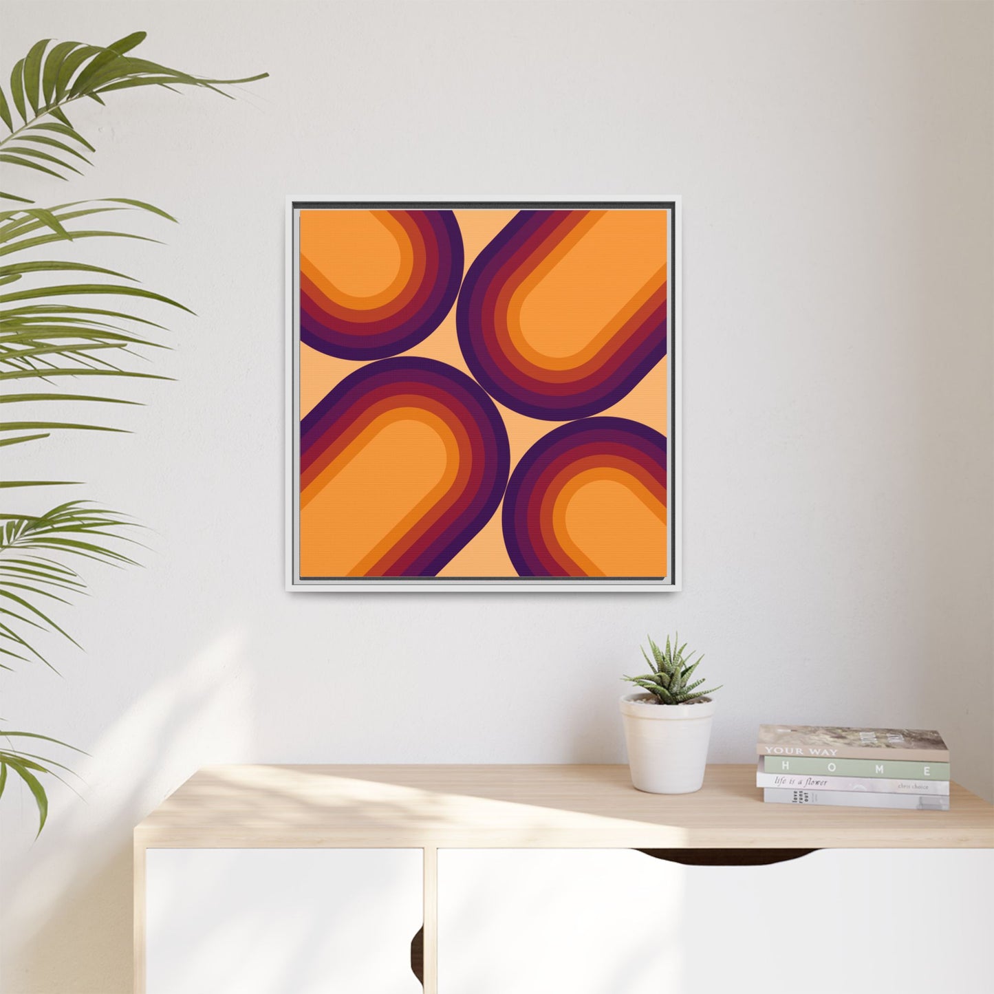 Modern Framed Geometric Canvas Art | Bold Color Meets Clean Framing