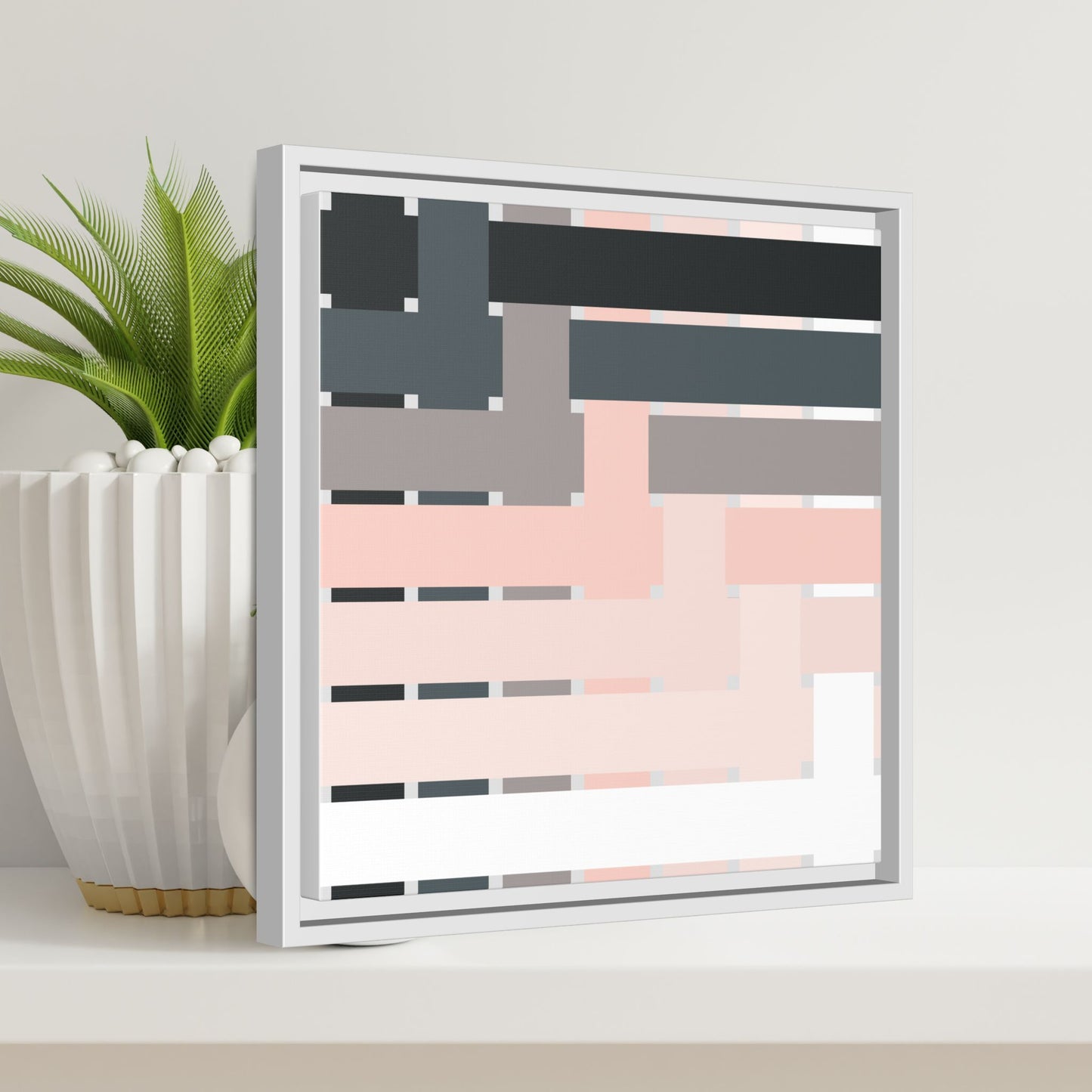 Modern Framed Geometric Canvas Art | Bold Color Meets Clean Framing