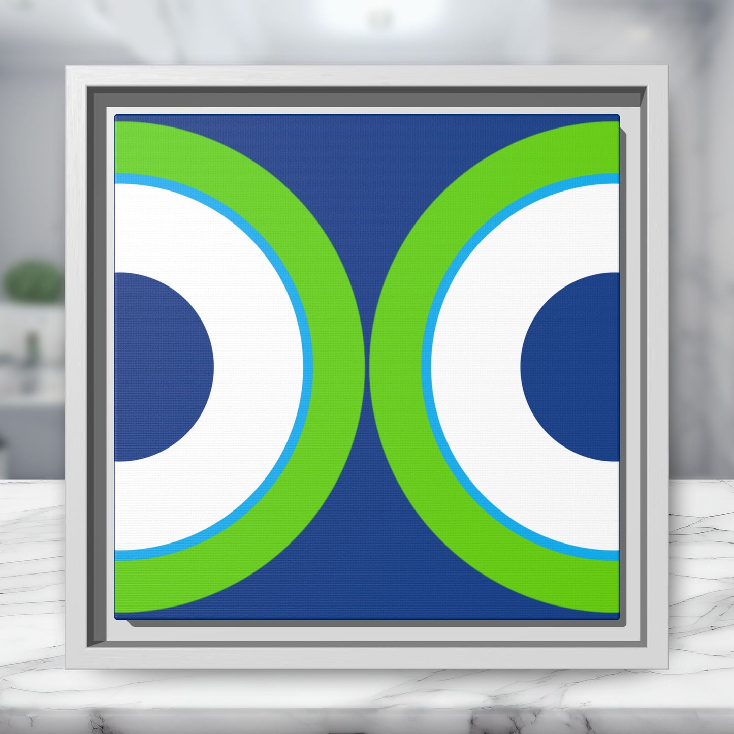 Modern Framed Geometric Canvas Art | Bold Color Meets Clean Framing