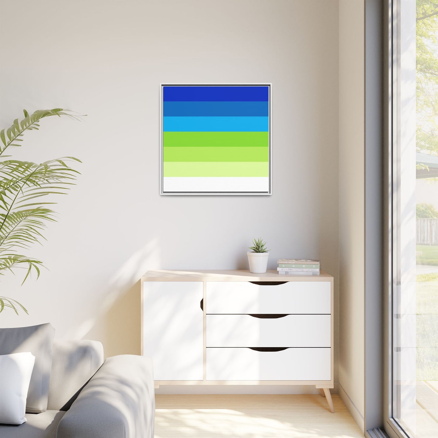 Modern Framed Geometric Canvas Art | Bold Color Meets Clean Framing