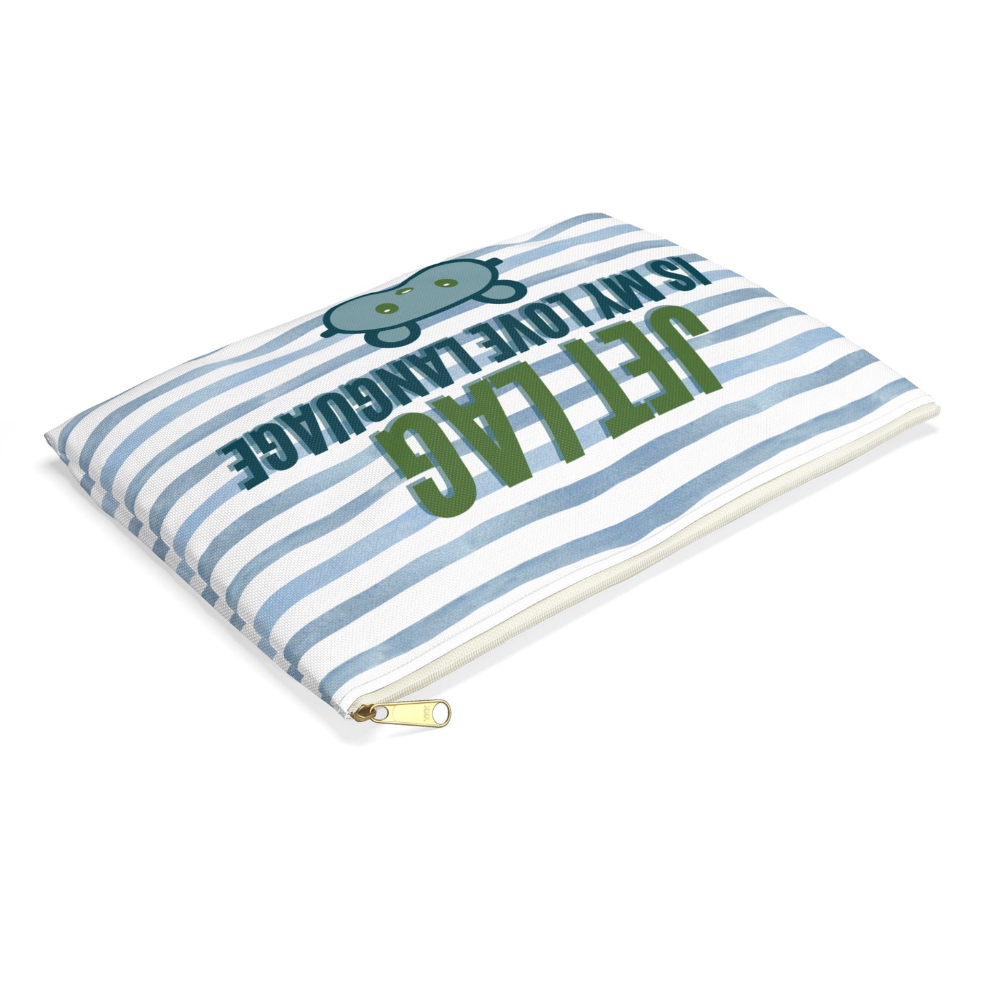 Jet Lag is my Love Language [Blue] - Flat Accessory Pouch | Style, Color, and Everyday Function