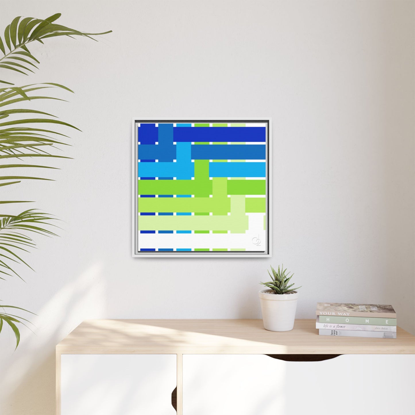 Modern Framed Geometric Canvas Art | Bold Color Meets Clean Framing