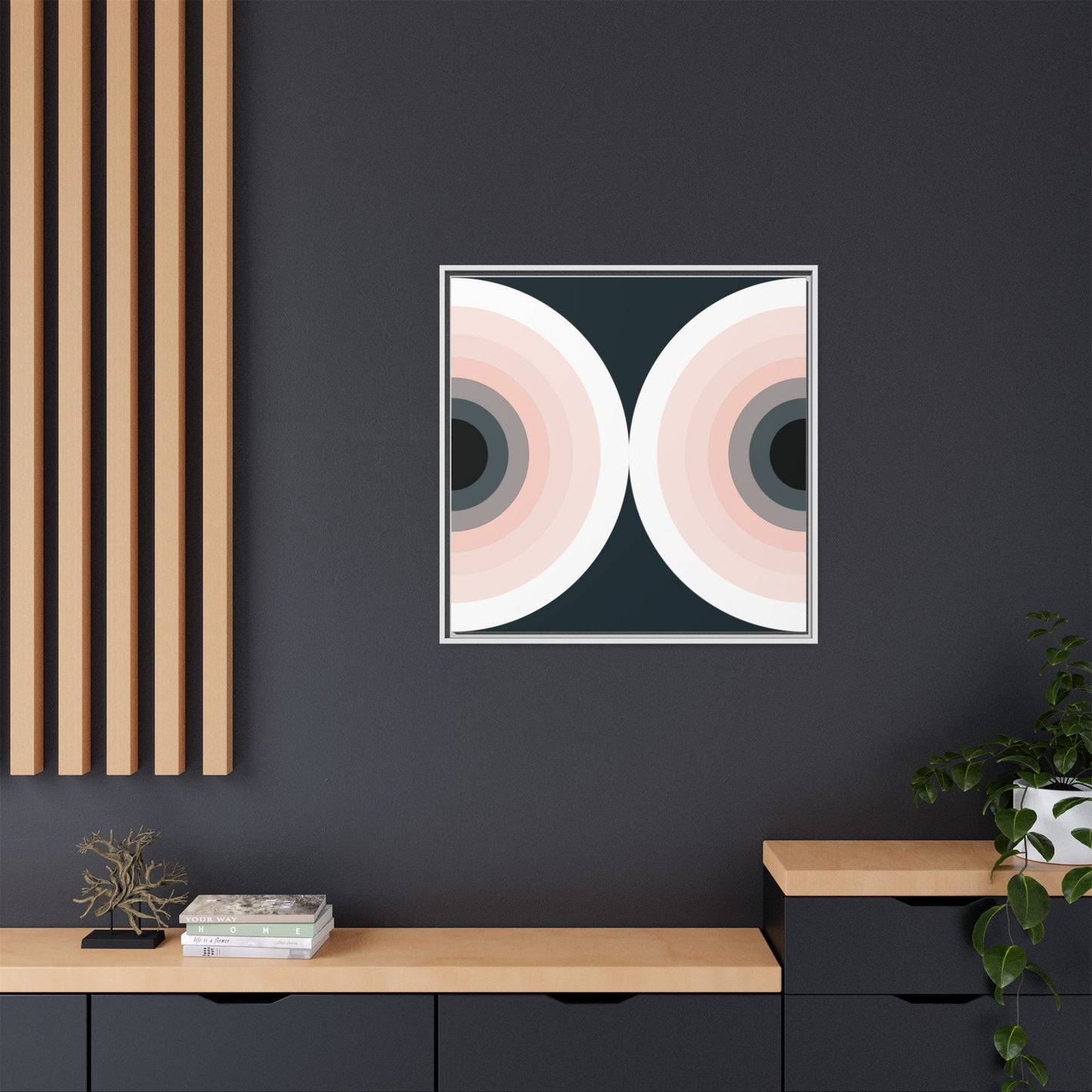 Modern Framed Geometric Canvas Art | Bold Color Meets Clean Framing