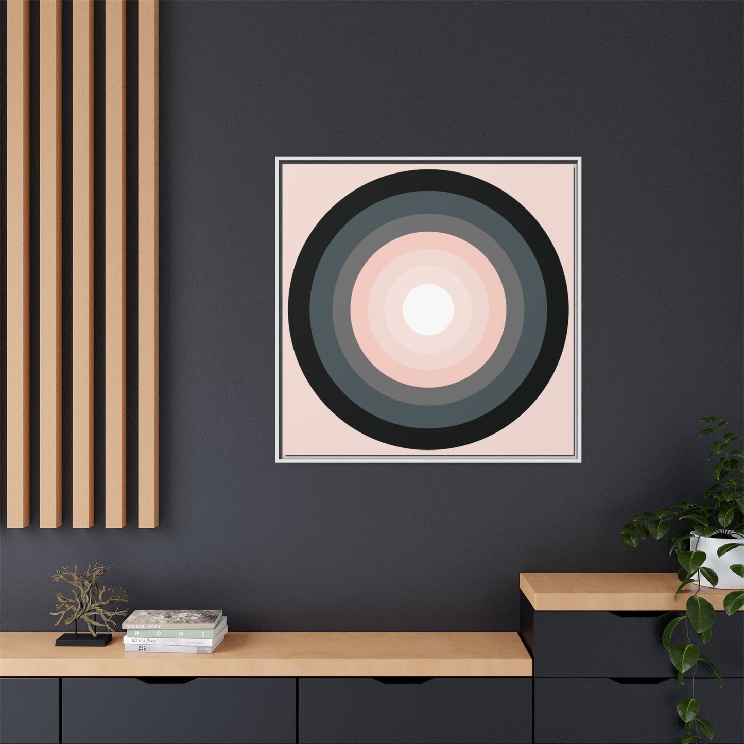 Modern Framed Geometric Canvas Art | Bold Color Meets Clean Framing