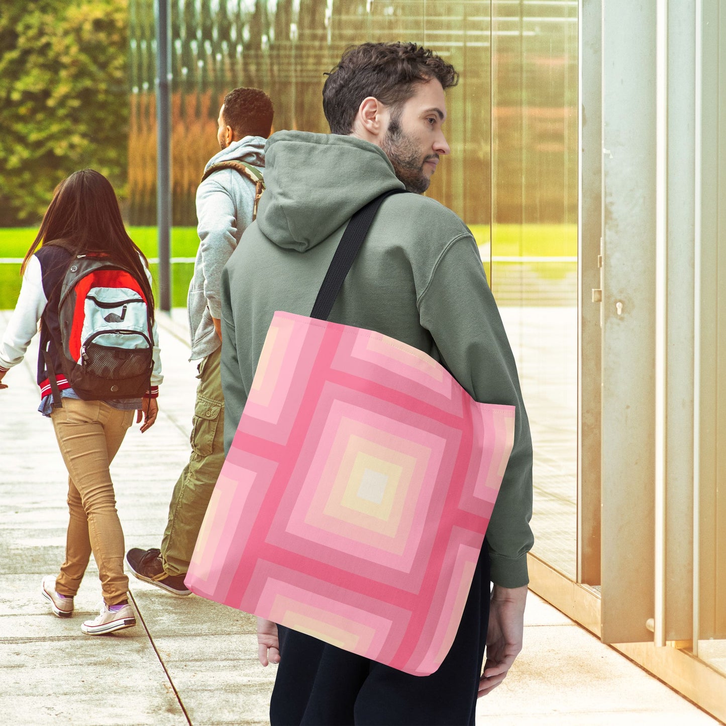 Geo Art Tote Bag – 3 sizes | Bold lines. Vivid color. Retro with a modern twist.