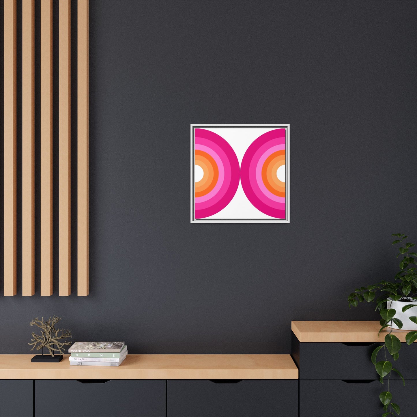 Modern Framed Geometric Canvas Art | Bold Color Meets Clean Framing