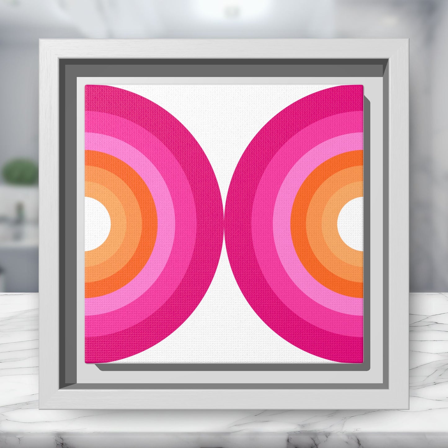 Modern Framed Geometric Canvas Art | Bold Color Meets Clean Framing