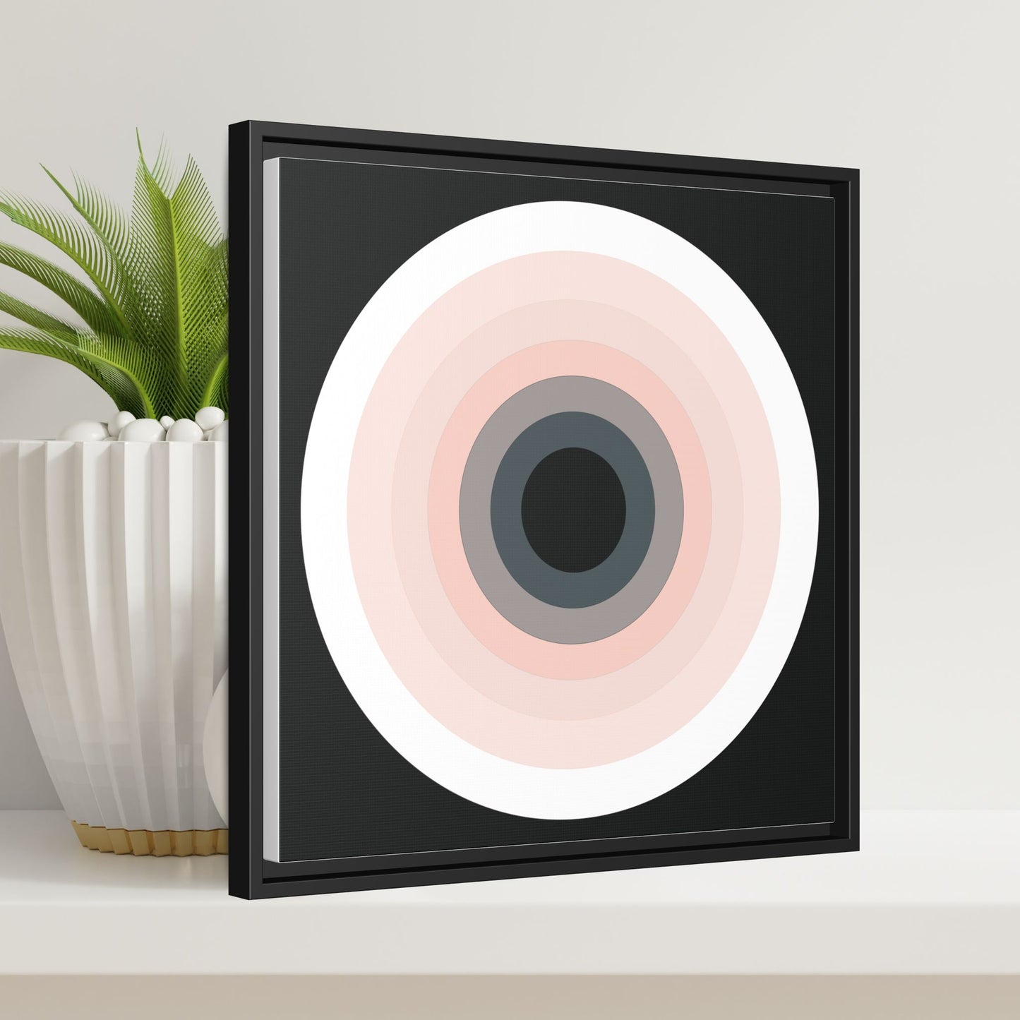 Modern Framed Geometric Canvas Art | Bold Color Meets Clean Framing