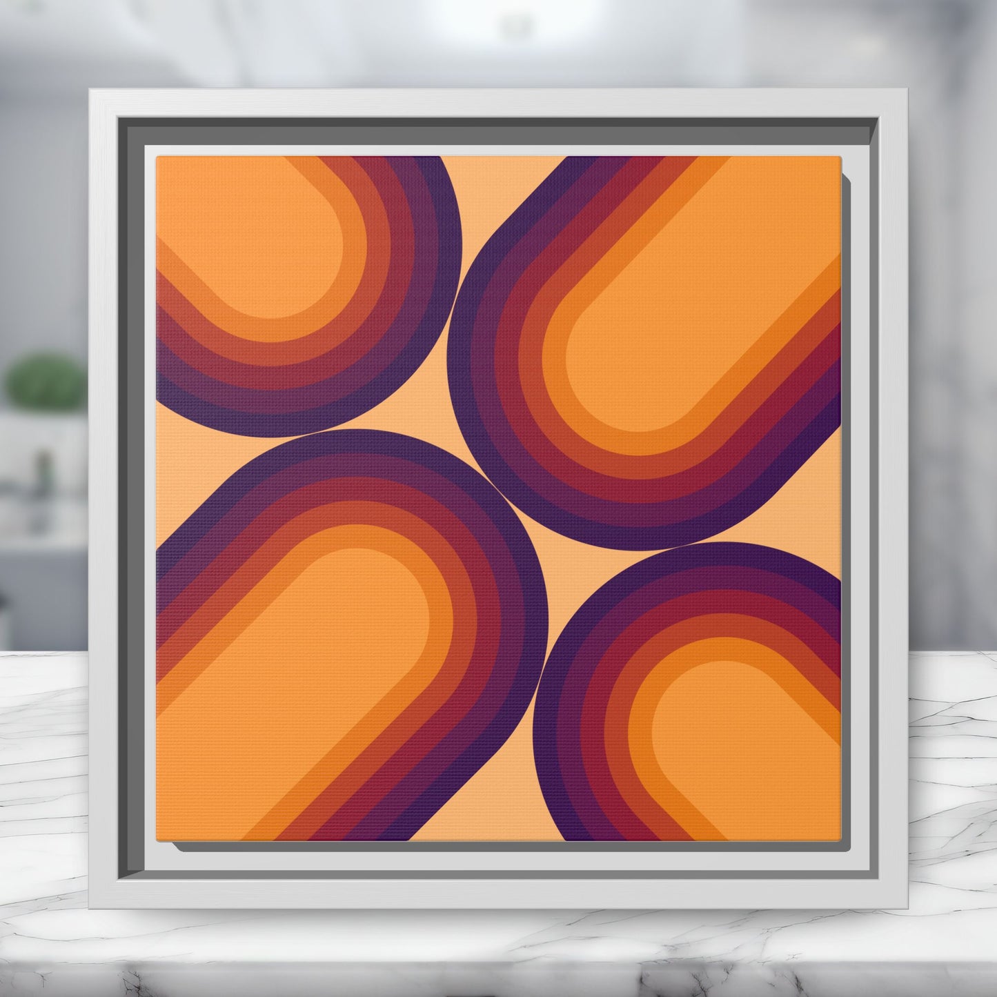 Modern Framed Geometric Canvas Art | Bold Color Meets Clean Framing