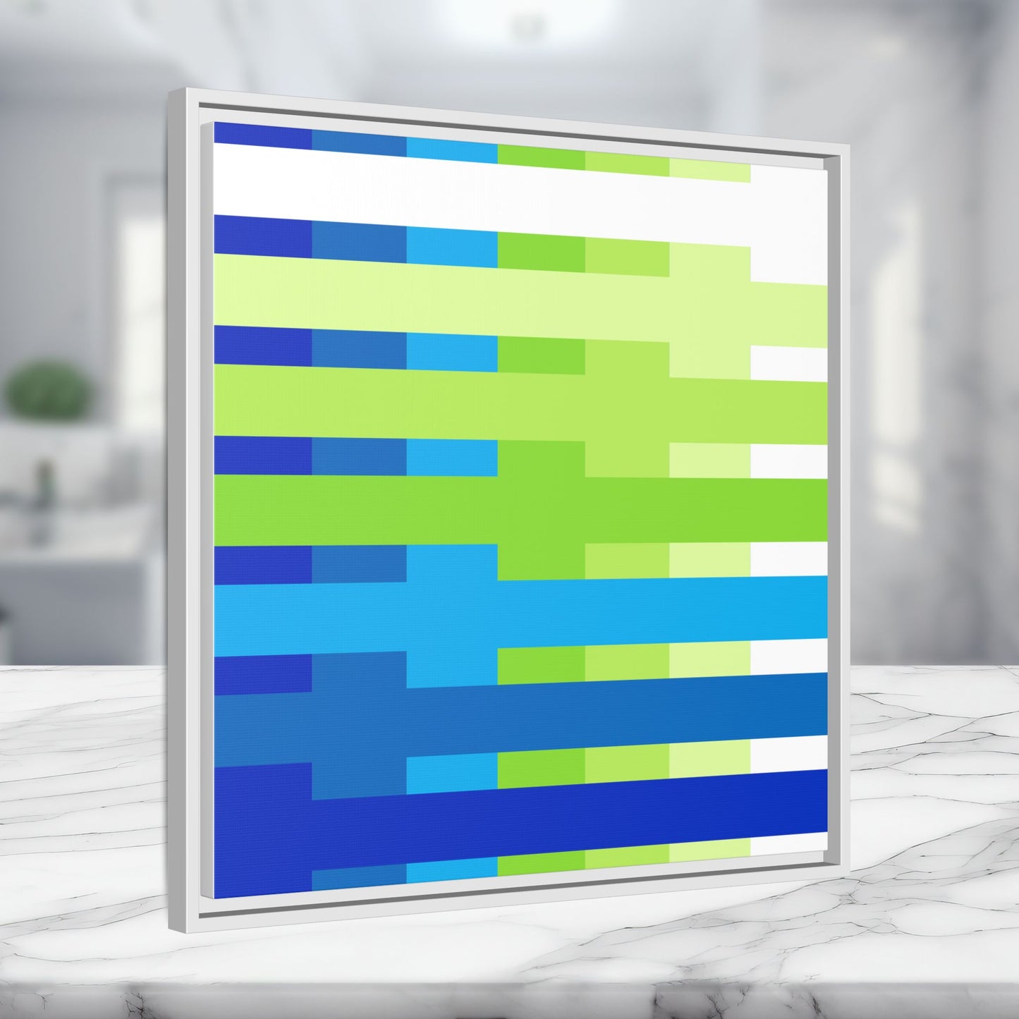 Modern Framed Geometric Canvas Art | Bold Color Meets Clean Framing