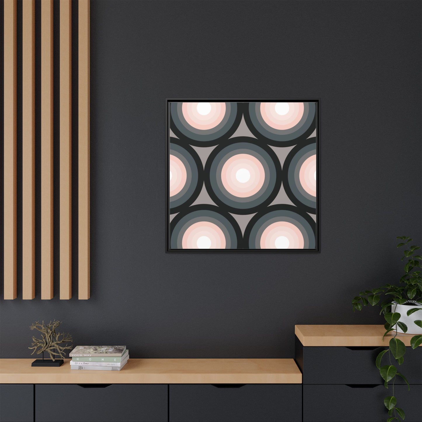 Modern Framed Geometric Canvas Art | Bold Color Meets Clean Framing