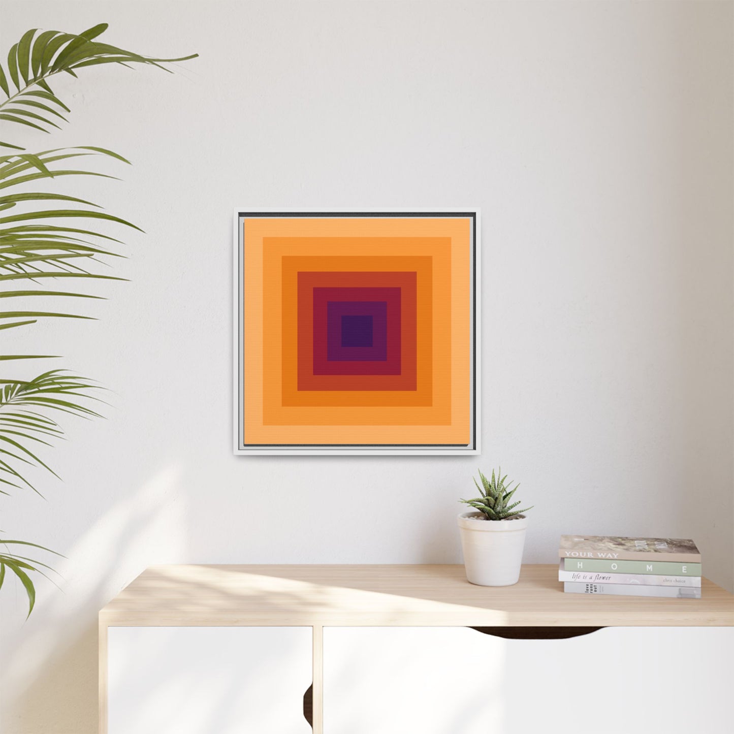 Modern Framed Geometric Canvas Art | Bold Color Meets Clean Framing