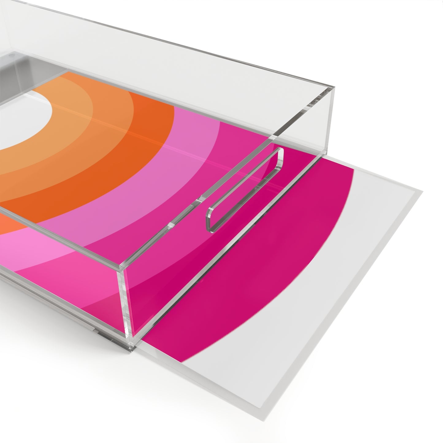 Modern Acrylic Tray with Bold Geometric Artwork
