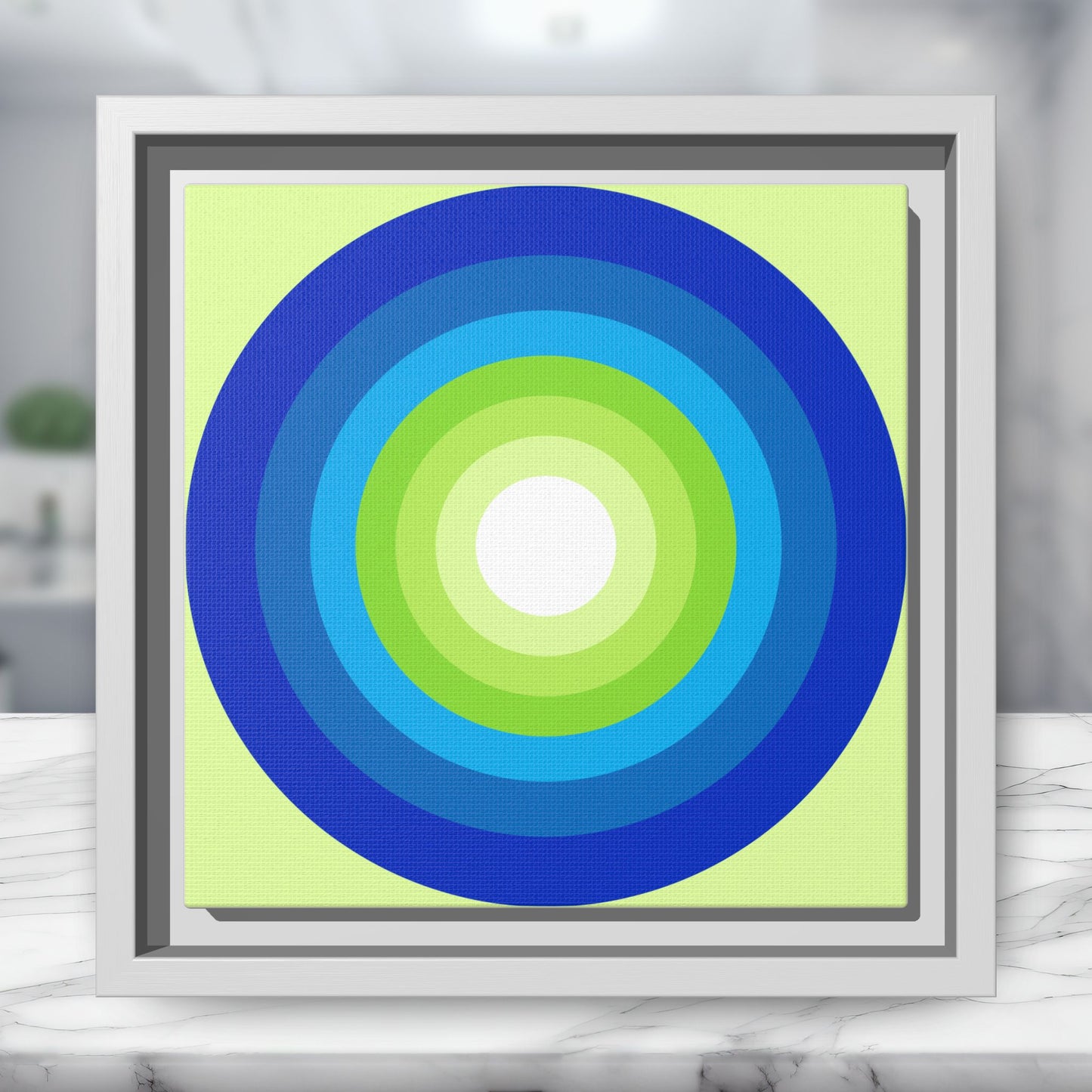 Modern Framed Geometric Canvas Art | Bold Color Meets Clean Framing
