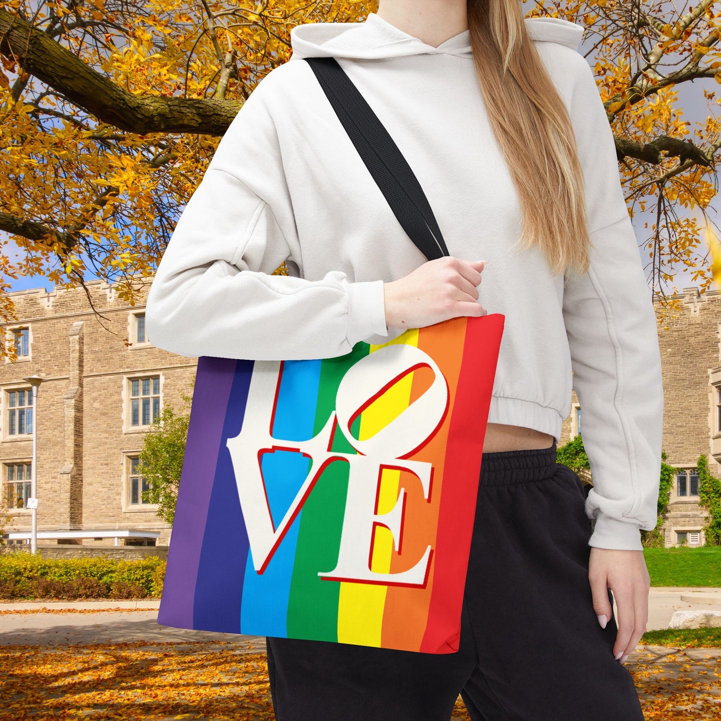 Rainbow LOVE Tote Bag – 3 Size Options | Bright, Bold & Heartfelt