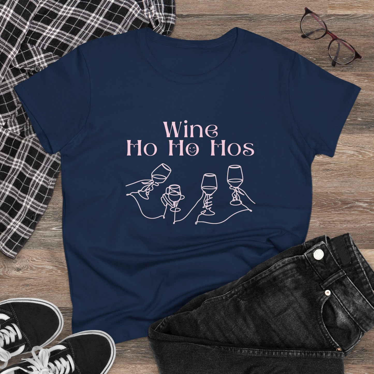Funny Wine T-Shirt for Women | Wine Ho Ho Hos Tee