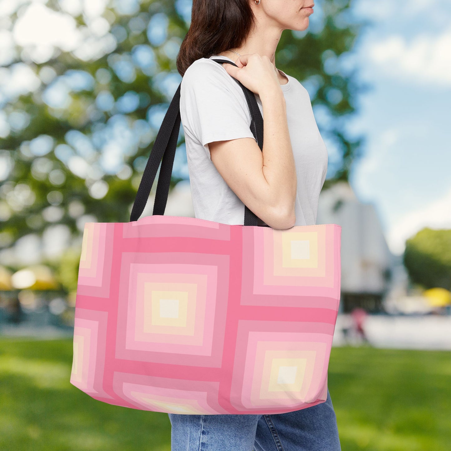 Geo Art XL Tote — XL Tote Bag | Carry-All | Bold Design. Spacious Style. Retro-Boho Vibes.