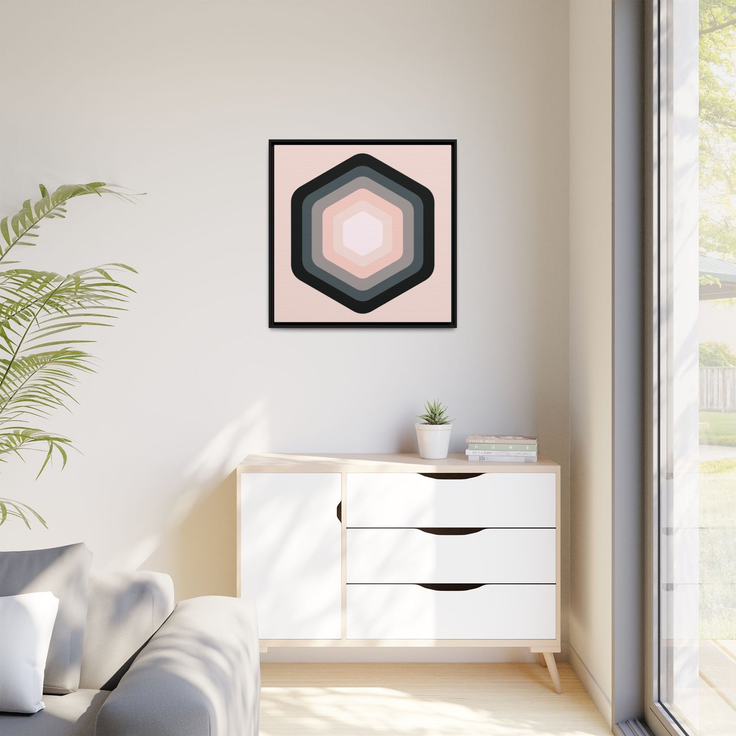 Modern Framed Geometric Canvas Art | Bold Color Meets Clean Framing