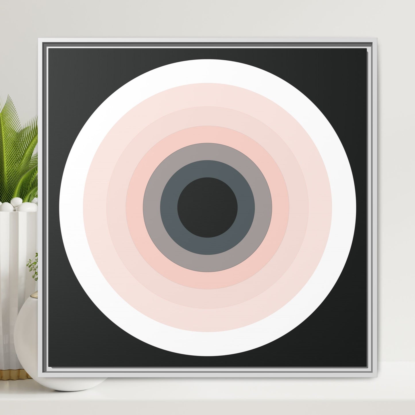 Modern Framed Geometric Canvas Art | Bold Color Meets Clean Framing