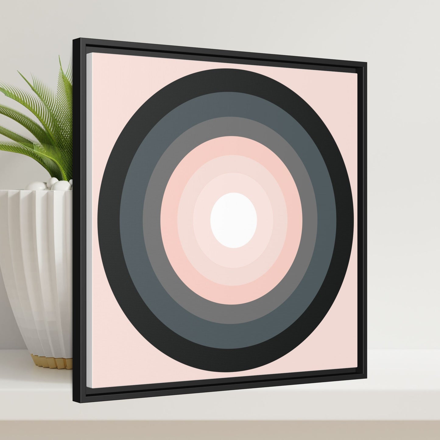 Modern Framed Geometric Canvas Art | Bold Color Meets Clean Framing