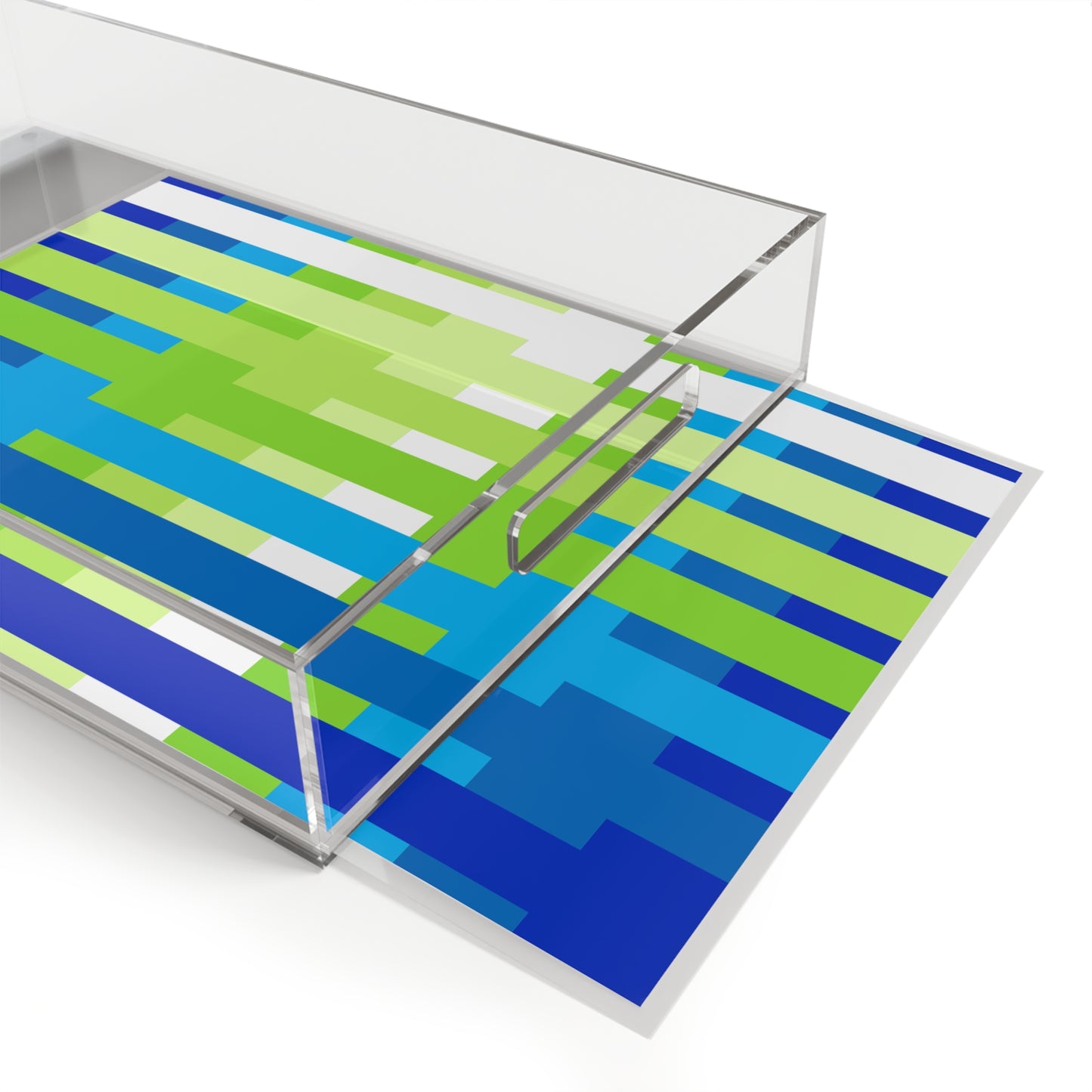 Modern Acrylic Tray with Bold Geometric Artwork