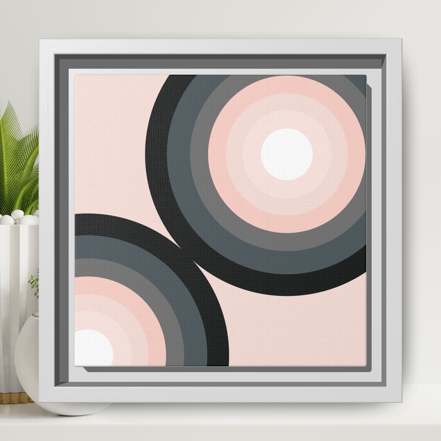Modern Framed Geometric Canvas Art | Bold Color Meets Clean Framing