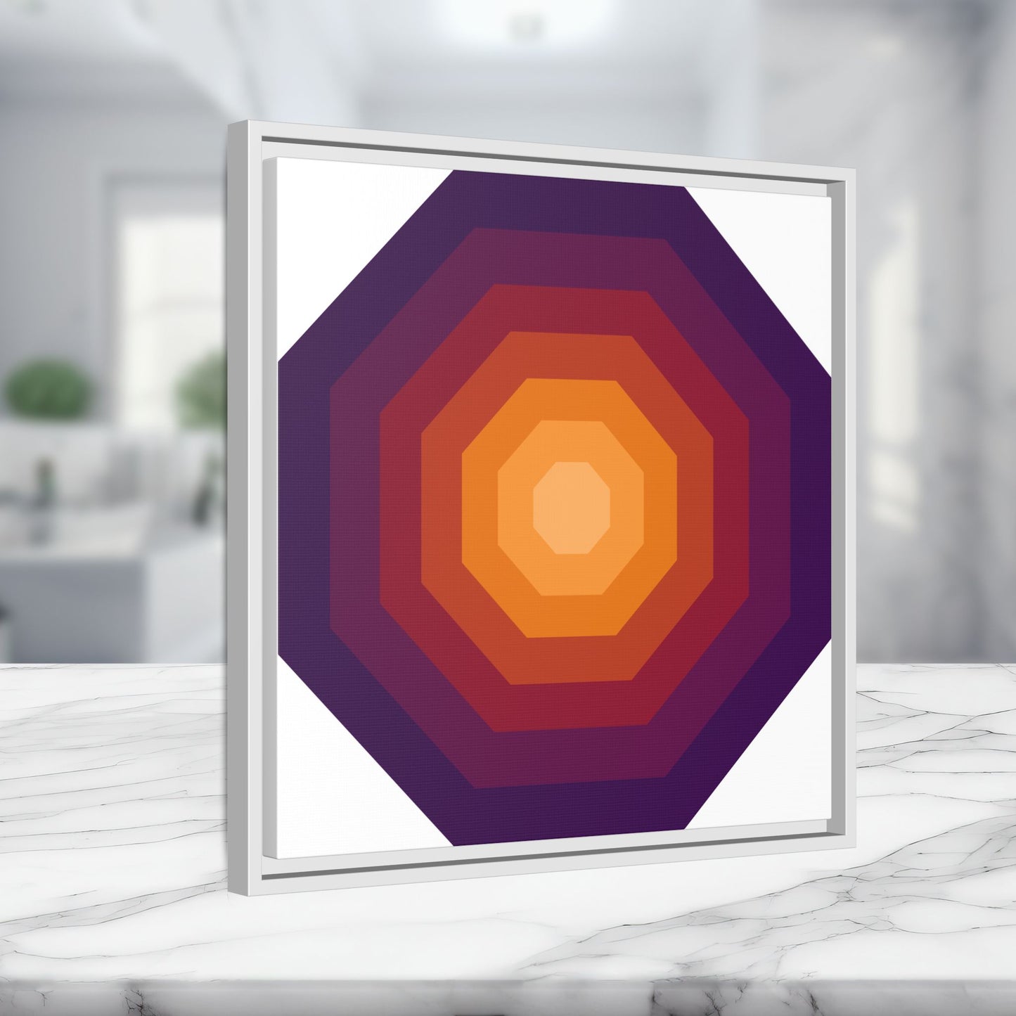 Modern Framed Geometric Canvas Art | Bold Color Meets Clean Framing
