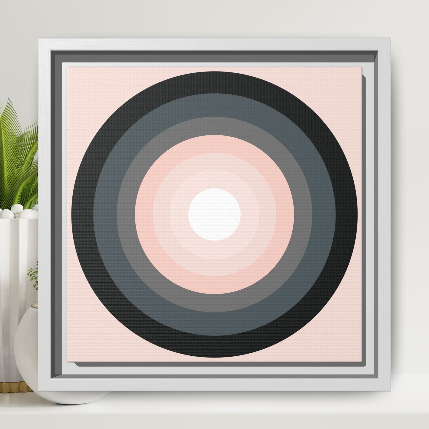 Modern Framed Geometric Canvas Art | Bold Color Meets Clean Framing