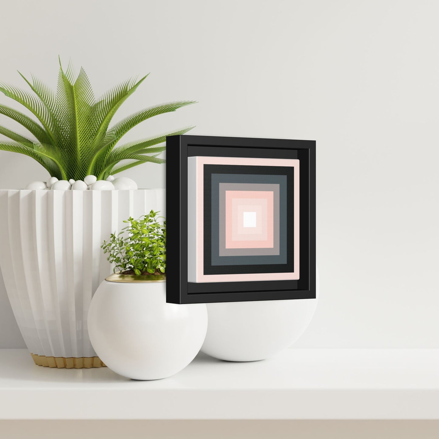 Modern Framed Geometric Canvas Art | Bold Color Meets Clean Framing