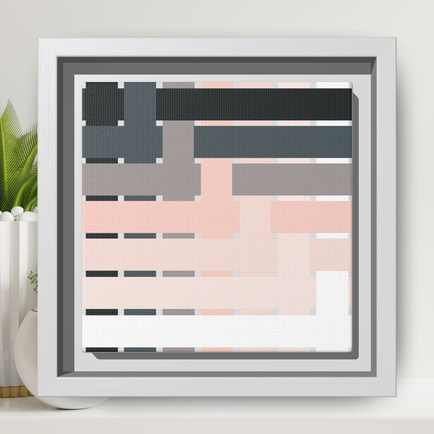 Modern Framed Geometric Canvas Art | Bold Color Meets Clean Framing