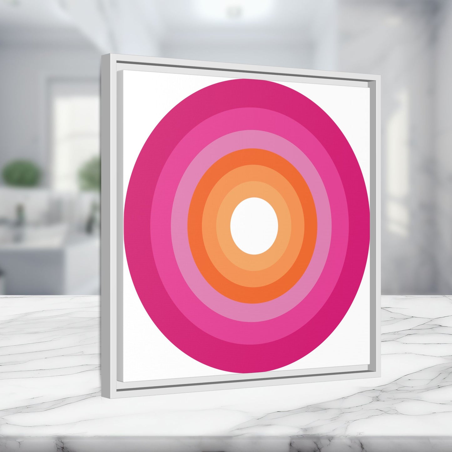 Modern Framed Geometric Canvas Art | Bold Color Meets Clean Framing