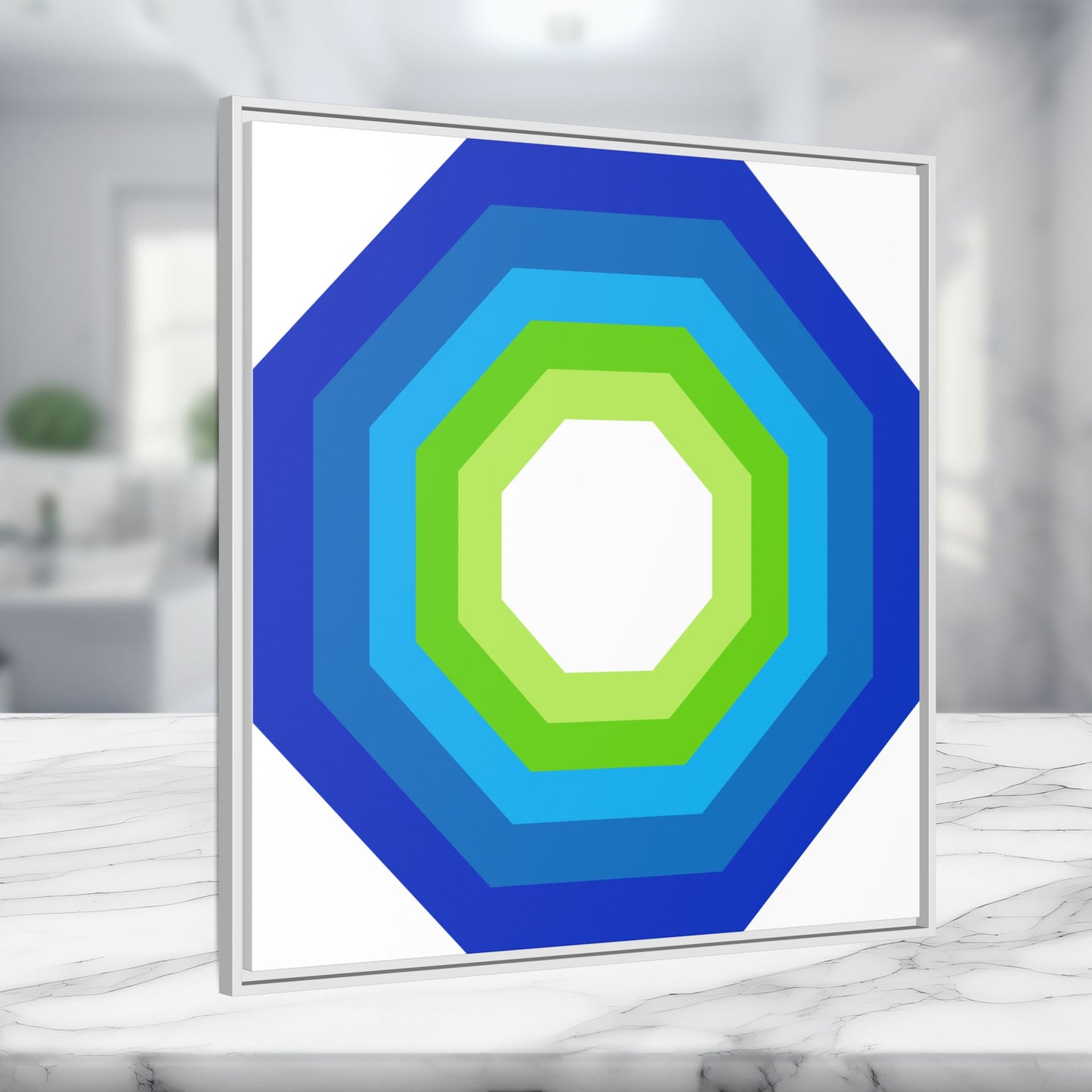 Modern Framed Geometric Canvas Art | Bold Color Meets Clean Framing