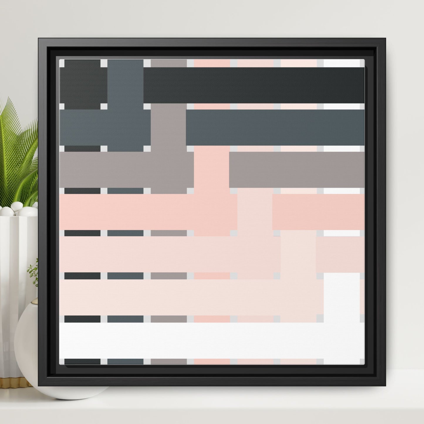 Modern Framed Geometric Canvas Art | Bold Color Meets Clean Framing