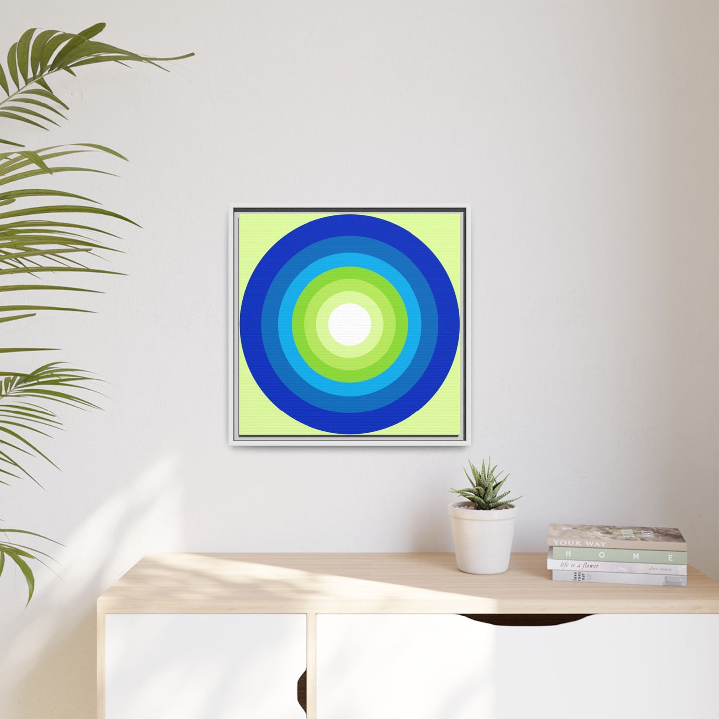 Modern Framed Geometric Canvas Art | Bold Color Meets Clean Framing