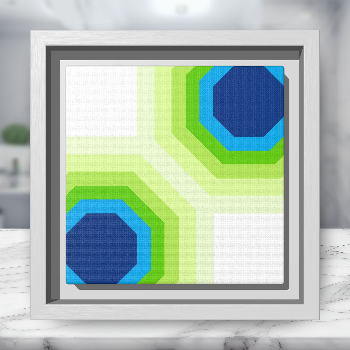 Modern Framed Geometric Canvas Art | Bold Color Meets Clean Framing