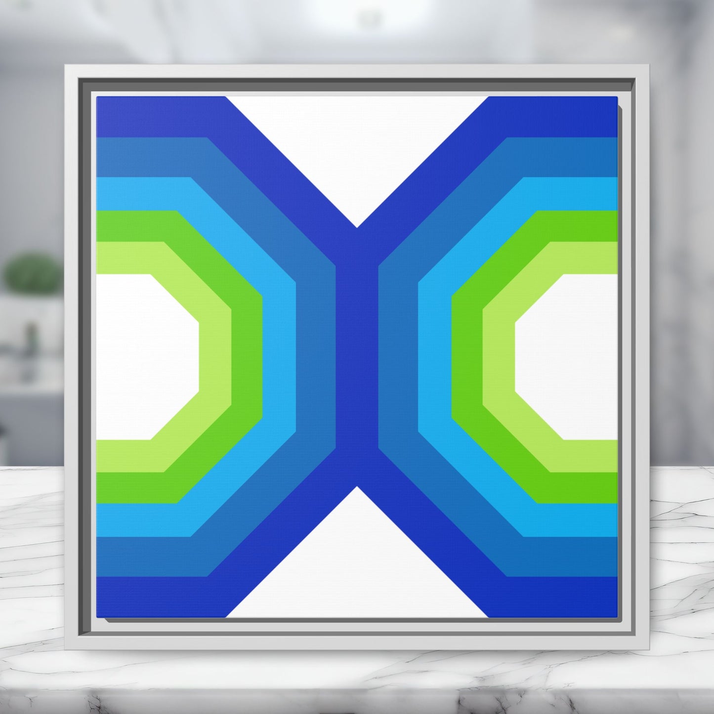 Modern Framed Geometric Canvas Art | Bold Color Meets Clean Framing